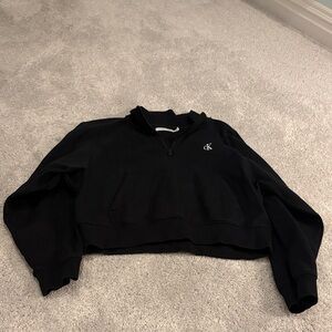 Calvin Klein Black Cropped Hoodie